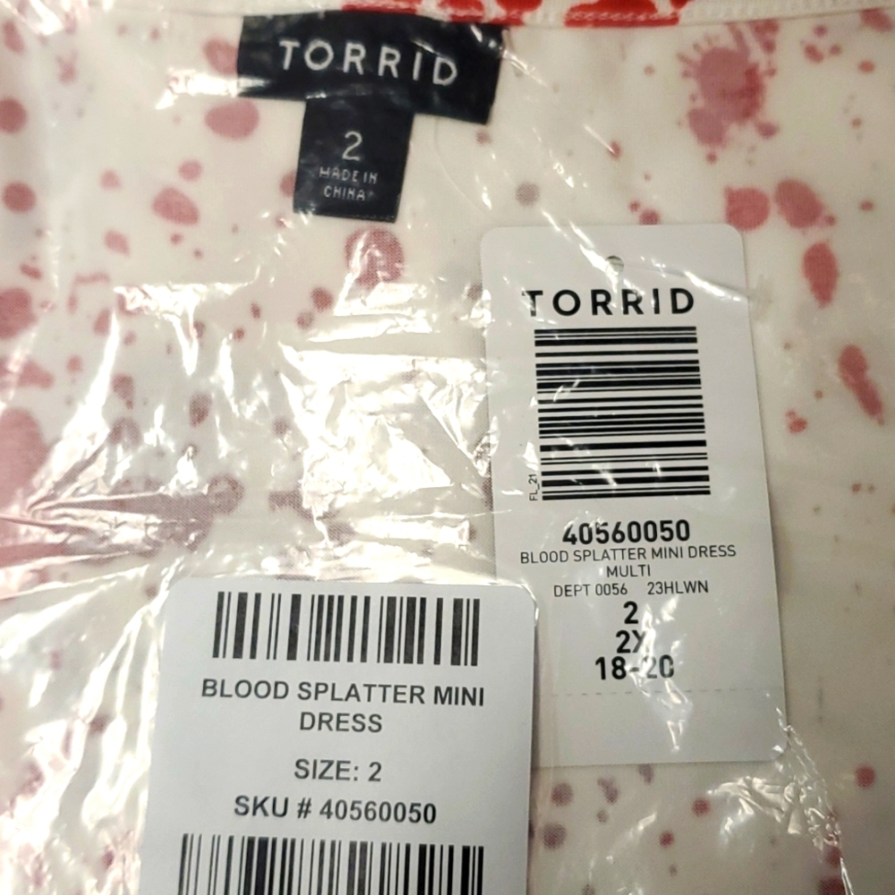 ❤️NWT TORRID BLOOD SPLATTER HALLOWEEN COSTUME SLASHER COSPLAY DRESS PLUS - Picture 10 of 12